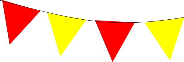 Yellow Red Bunting Clipart (600x205)