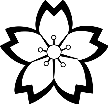 Lily, Flower, Blossom, Outline - Flowers Clip Art Black And White (354x340)