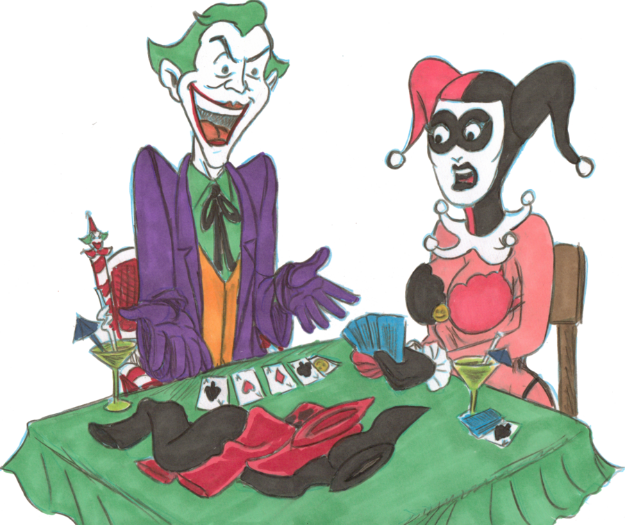 Joker Poker Night By Legacy1976 - Harley Quinn And Joker Poker (900x756)