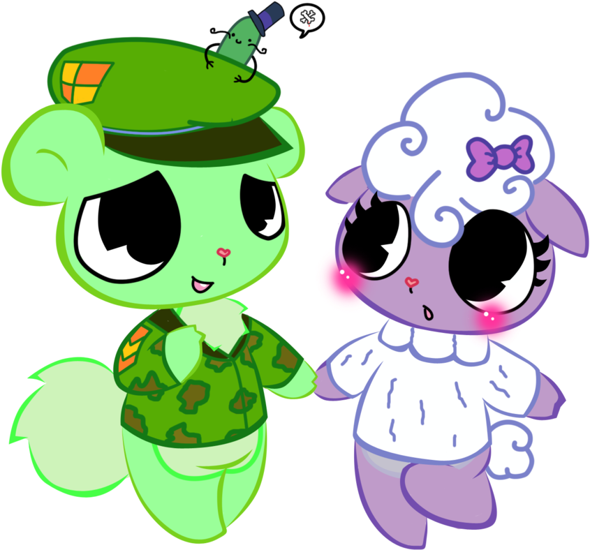 Someone Is Jealous By Flippyuzumaki - Happy Tree Friends Lammy X Flippy (900x885)