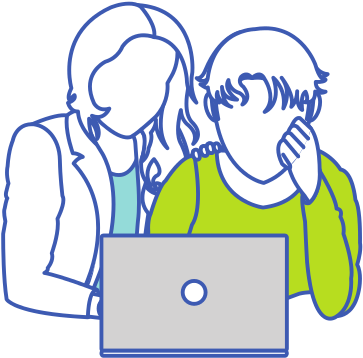 Boy And Girl With Laptop Design Illustration - Cartoon (550x550)