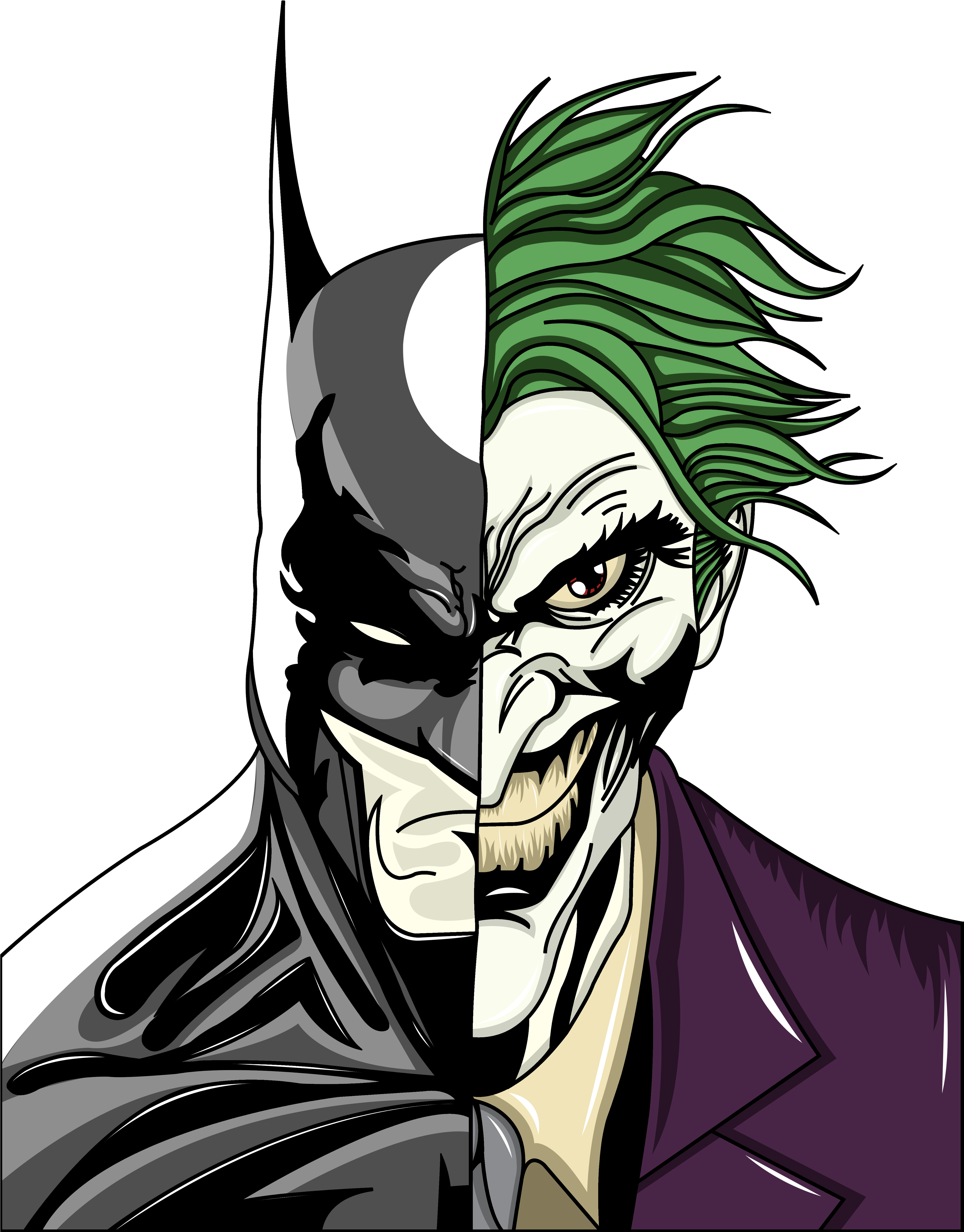 Batman & Joker On Behance - Batman And Joker Drawing (3840x5064)