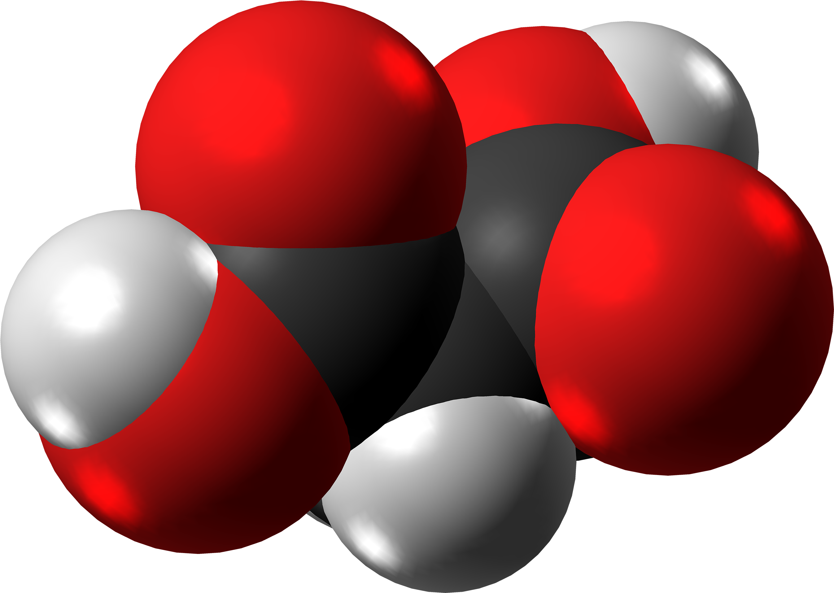 Malonic Acid Molecule Spacefill From Xtal - Sphere (3000x2222)