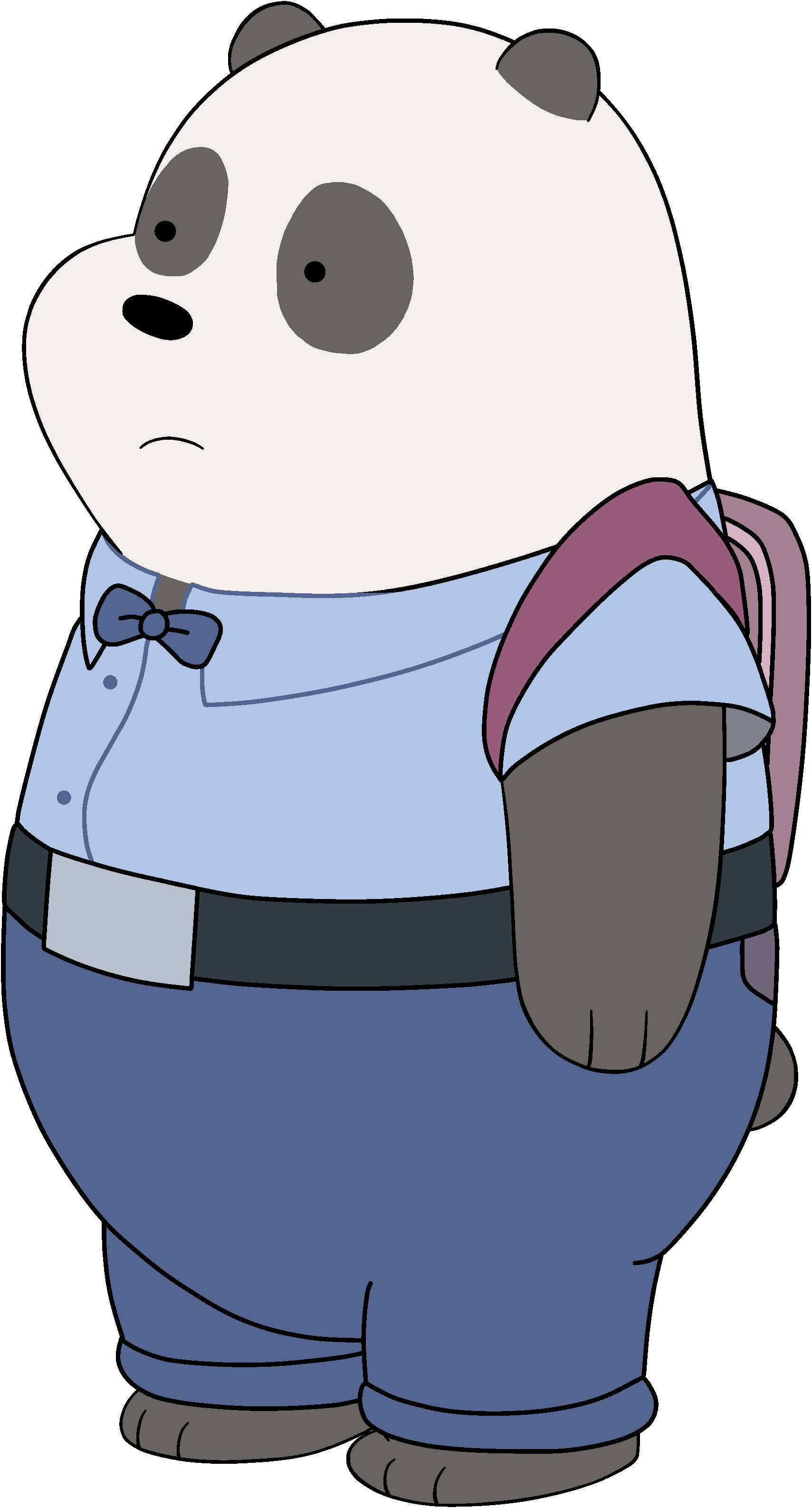 Panda Wearing Clothes Drawing - We Bare Bear Panda Wearing Clothes (1709x3172)