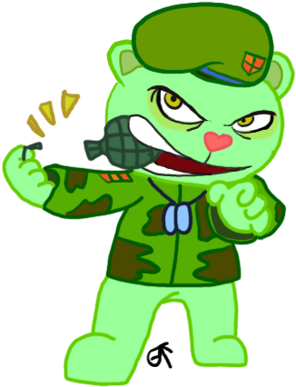 Best Happy Tree Friends Flippy Wallpaper Htf Fanart - Happy Tree Friends (388x478)