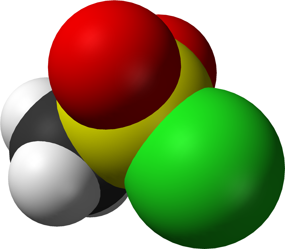 Mesyl Chloride 3d Vdw - Methanesulfonyl Chloride (1100x973)