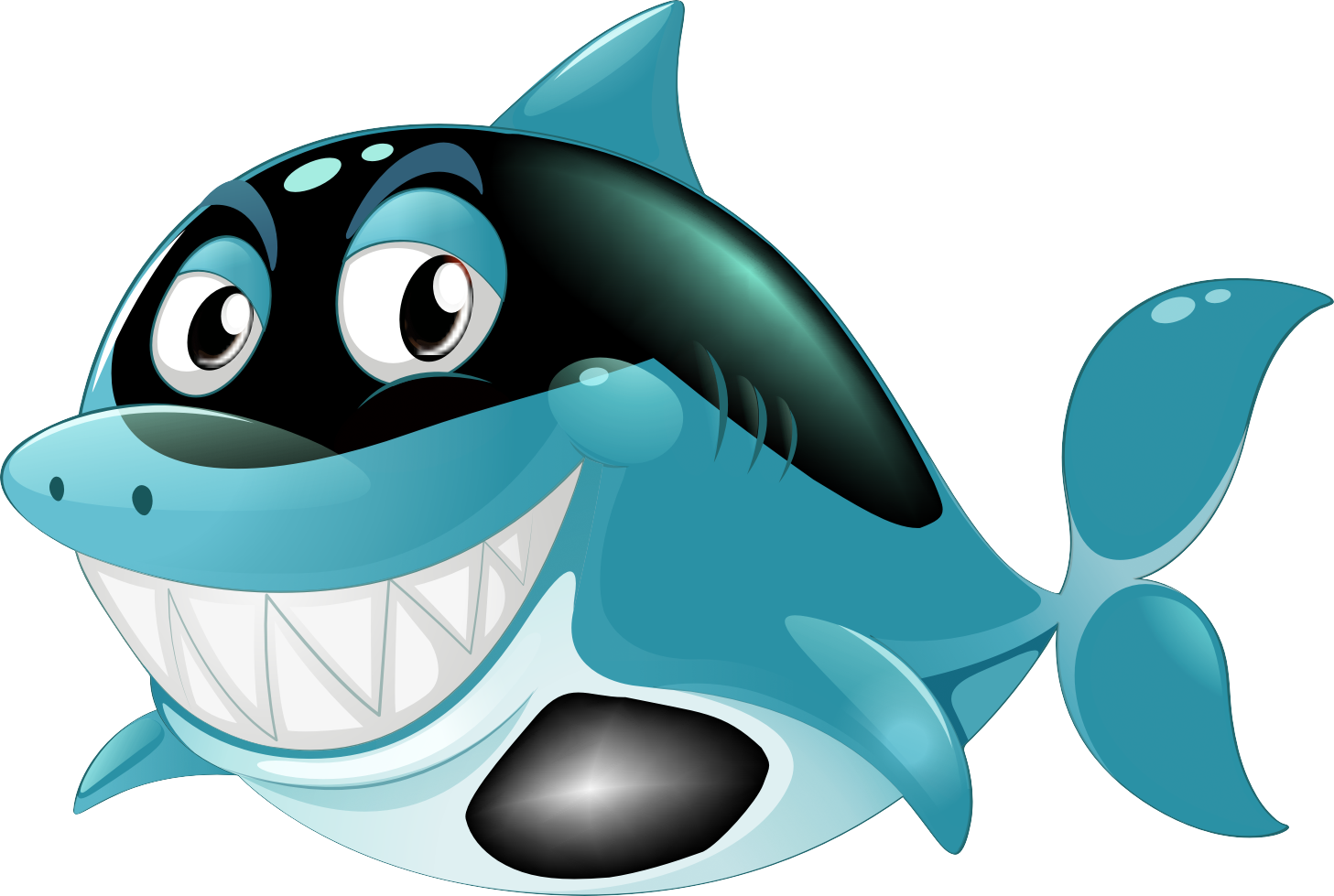 Shark Dolphin Q-version Clip Art - Shark Dolphin Q-version Clip Art (1457x979)