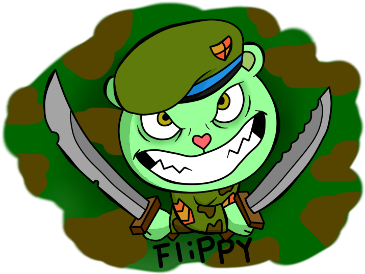 Happy Tree Friends Flippy Wallpaper - Happy Tree Friends Flippy Malo (900x581)