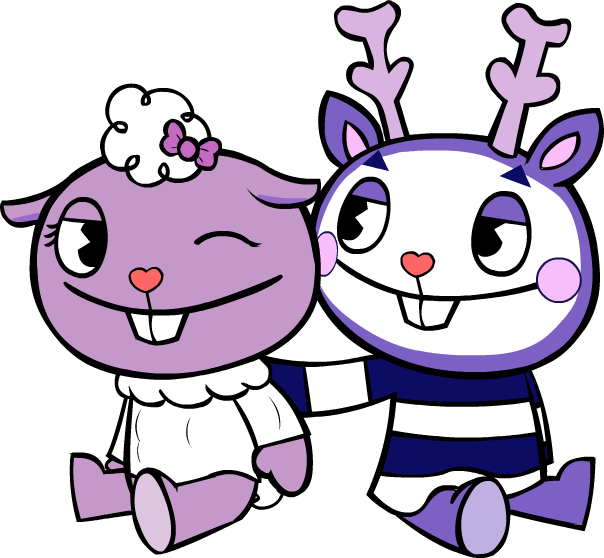 Happy Tree Friends Mime And Lammy (604x558)
