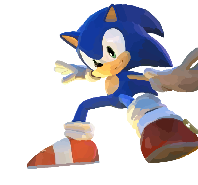 Sonic The Hedgehog Painting By Mtraon - Cartoon (900x764)