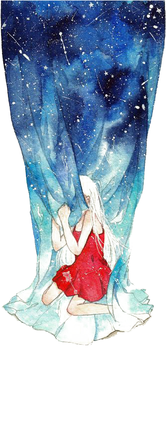 Artist Watercolor Painting Drawing Anime - Watercolor Anime Paintings (564x877)