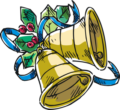 Clip Art - Christmas Music Recital Invitation With Bells Card (400x367)