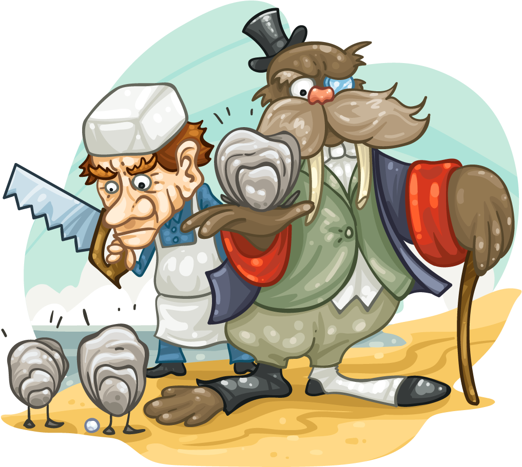 The Walrus And The Carpenter - Cartoon (1024x1024)