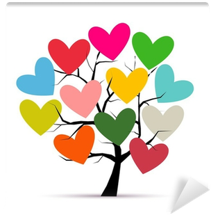 Love Tree With Hearts For Your Design Wall Mural • - Diseño De Corazones (400x400)