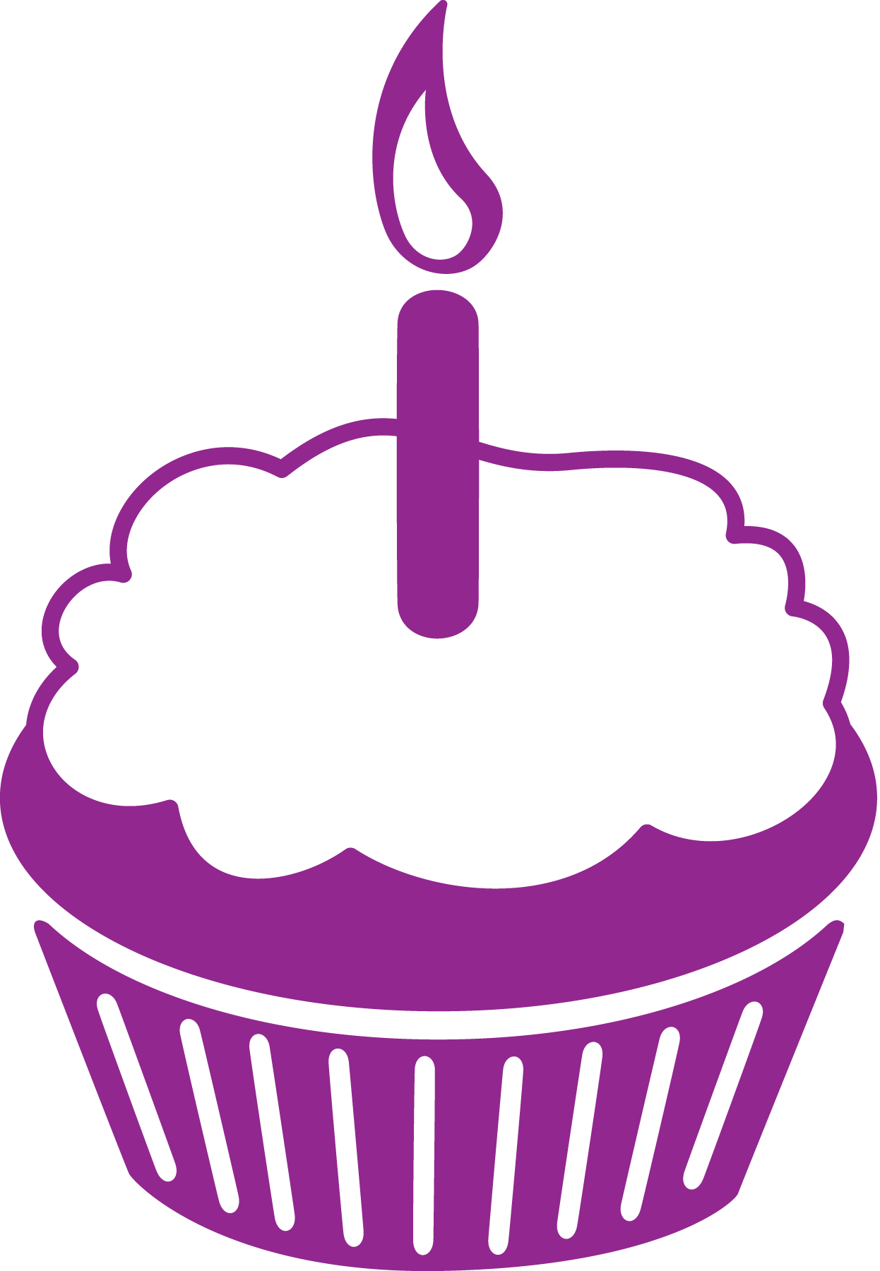 Ymca Pool Birthday Party Clipart - Purple Birthday Cupcake Png (1246x1800)