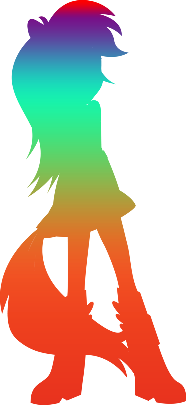 Silhouette Of Rainbow Dash By Mimisari On Deviantart - Rainbow Dash (605x1319)