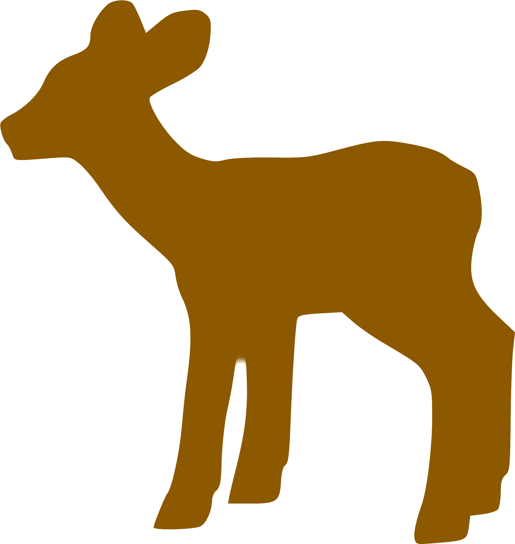 Silhouette Animaux 10 - Doe And Fawn Vector (2288x2400)