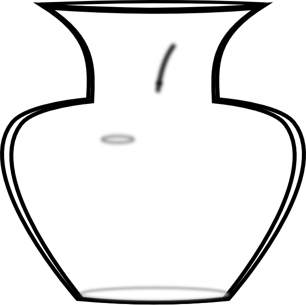 Vase Black And White Clipart Big (600x599)