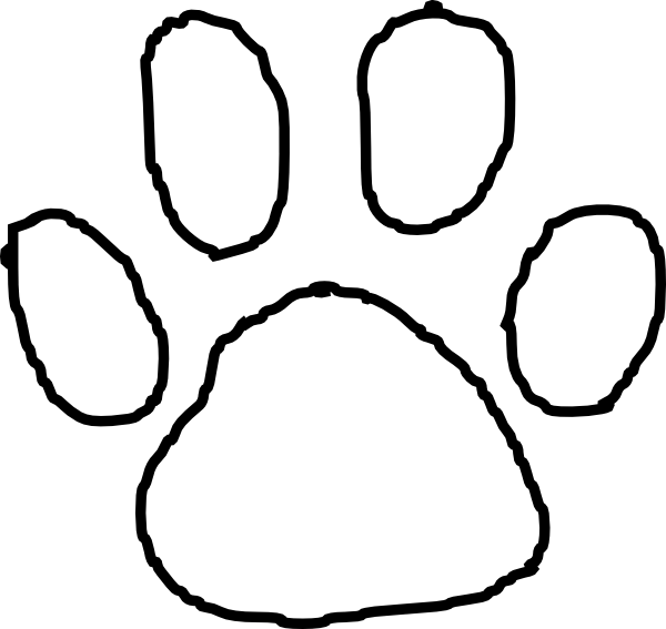 Tiger Paw Print Outline Clip Art At Clipart Library - White Tiger Paw Print (600x567)