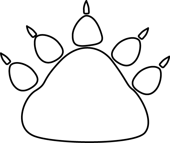 Black And White Bear Paw Print Clip Art - Black And White Paw Print Logo (549x463)