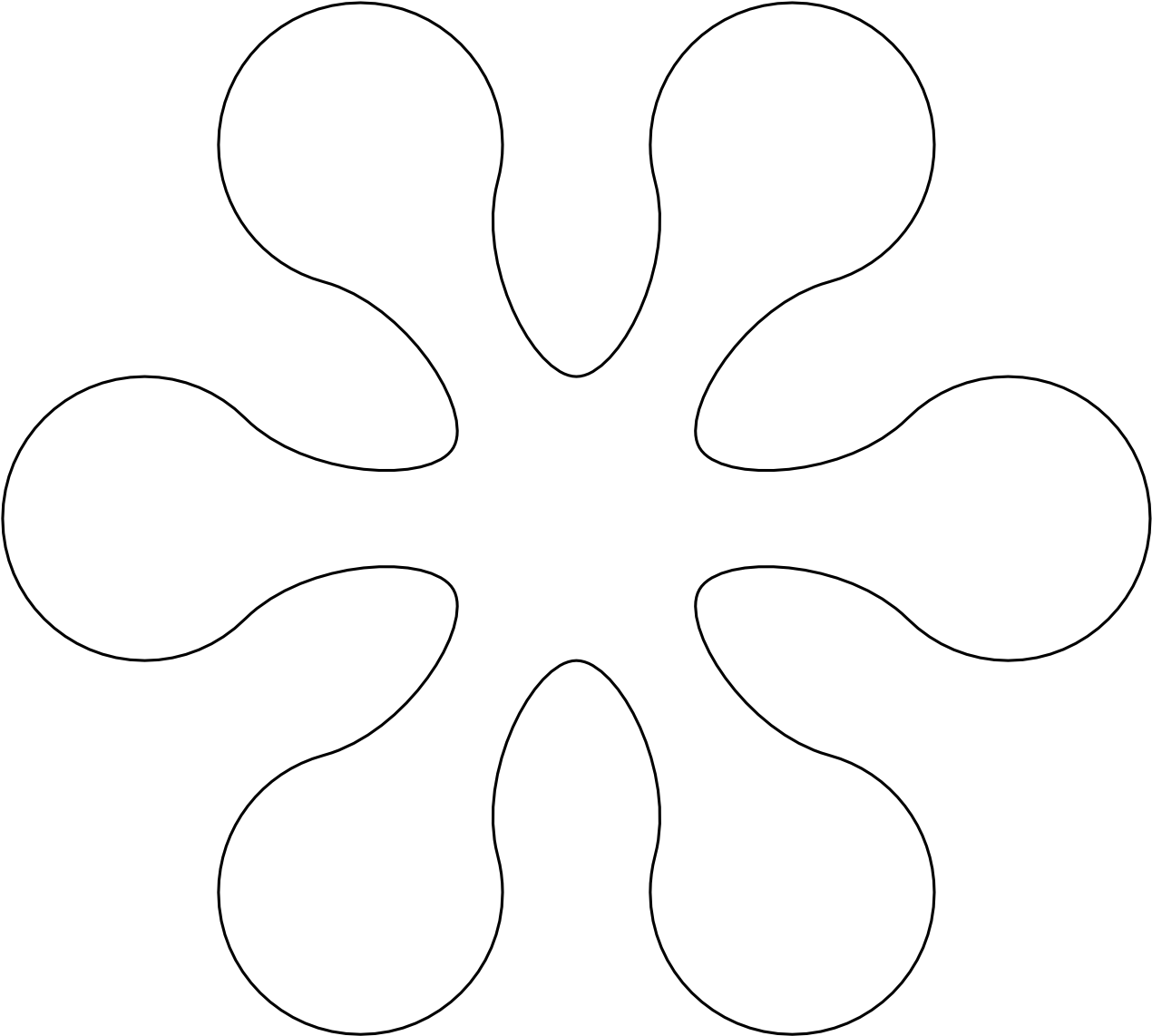 Retro Flower 3 Black White Line Art - Flower (1331x1319)