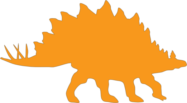 Stegosaurus Clipart Silhouette - Silueta De Dinosaurio (600x331)