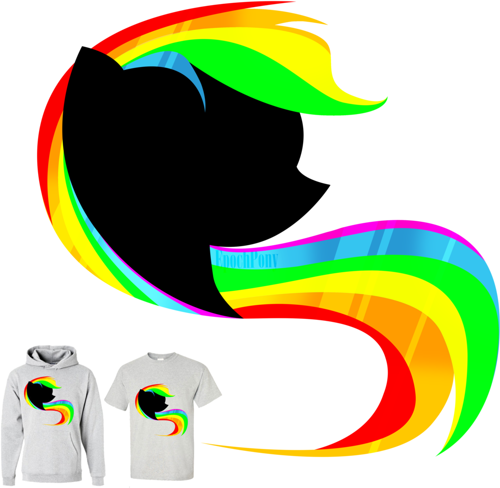 Rainbowdash Silhouette By Zaeinn-epochpony - Rainbow Silhouette Dash Png (1024x1010)