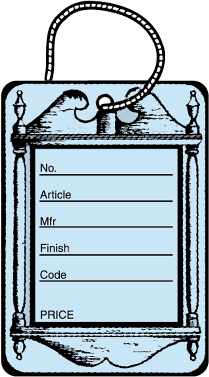 Blue Furniture Price Hang Tag Front - Price Tags For Furniture (700x1277)