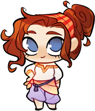 Chibi Sticker Transparent Portia - Animation Sticker In Png (329x379)