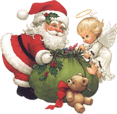 Christmas Printableschristmas Clipartchristmas Graphicsvintage - Arich Christmas 5d Diy Diamond Painting Santa Angel (385x376)
