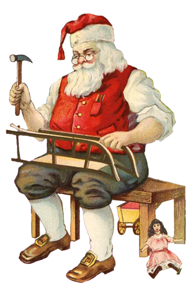 Santa In His Workshop (410x591)