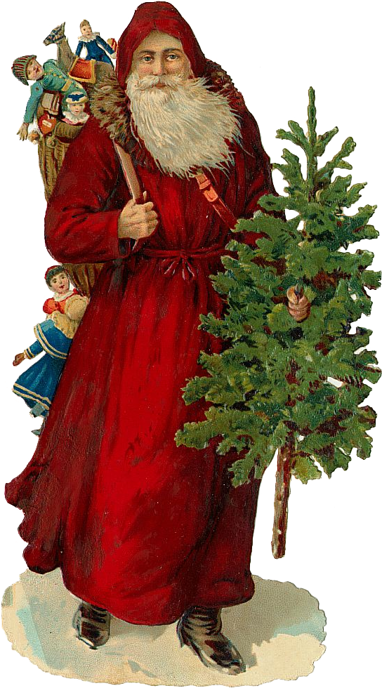 Santa Clipart Victorian - Victorian Father Christmas Clipart (572x1010)