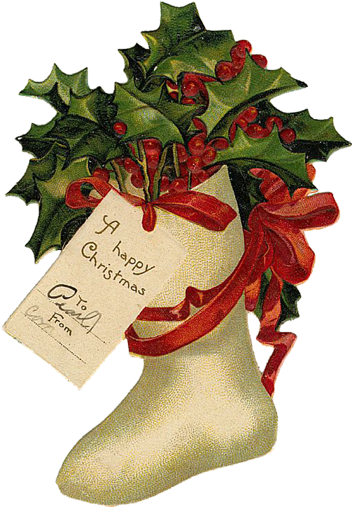 Vintage Victorian Christmas Die Cut Clip Art - Vintage Christmas Free Gift Tag Printables (524x750)