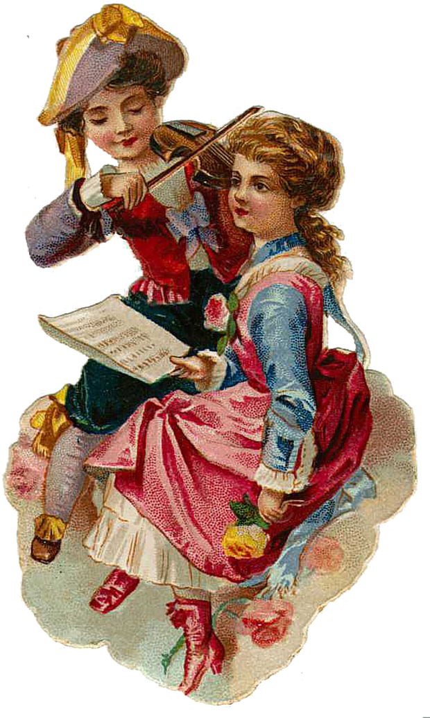 Vintage Victorian Christmas Die Cut Clip Art - Die Cutting (629x1050)