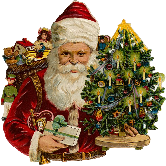Vintage Victorian Christmas Die Cut Clip Art - Good Morning Merry Christmas Gif (687x684)