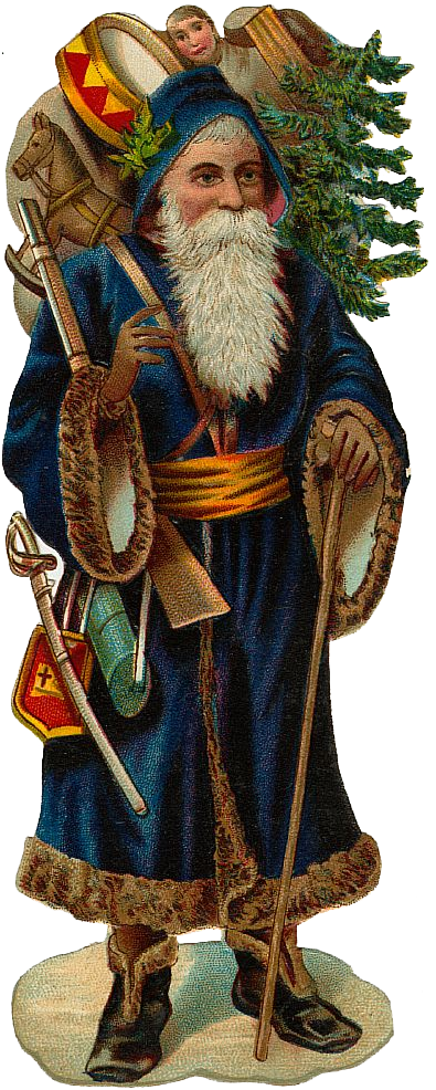 Transparent Christmas Tree Clipart - Victorian Father Christmas (415x1015)