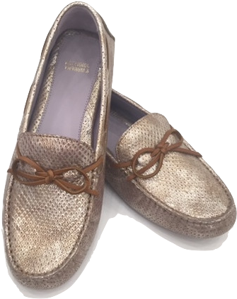 Maggie Camp Champagne Snake Print Leather Drivers - Slip-on Shoe (360x447)