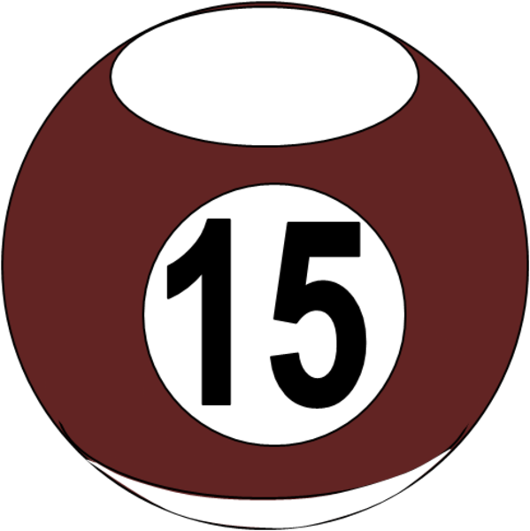 Number Clipart Fifteen - Billiard Ball 15 Clipart (599x600)