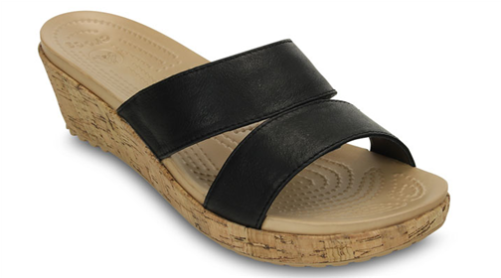 Crocs A-leigh Leather Mini Wedge - Womens Crocs A-leigh Leather Mini Wedge Sandals Shoes (500x400)