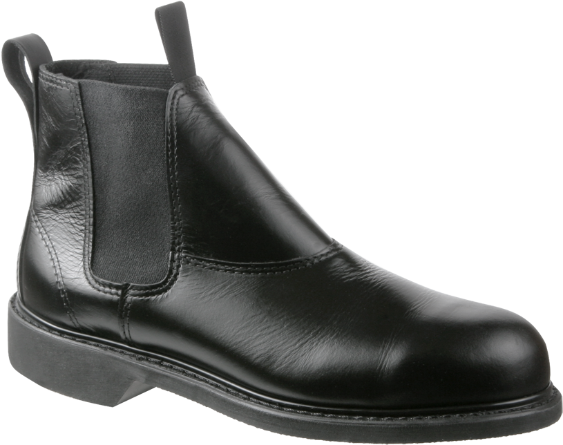 Welt Steel Toe Slip On Boot, In Black Leather - Chelsea Boot (1024x1024)