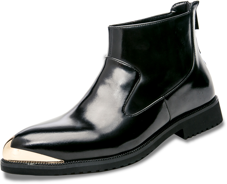 Jnngrior Pointed Toe Patent Leather Men Boots Chain - Chelsea Boot (800x800)