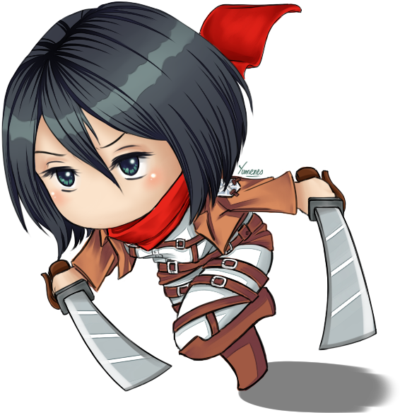 28 Collection Of Mikasa Chibi Drawing - Attack On Titan Chibi Mikasa (650x661)