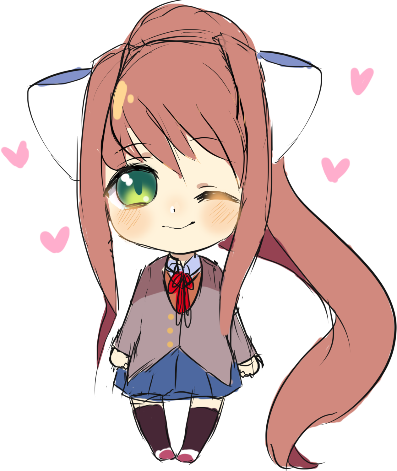 Oc - Ddlc Chibi Monika (1500x1500)