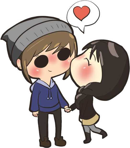 Chibi Png Photos - Cartoon Couple Love Png (736x665)