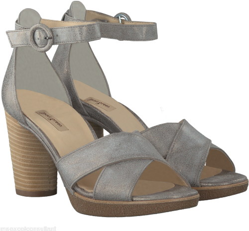 Grey Paul Green Heeled Sandals - Sandal (500x500)
