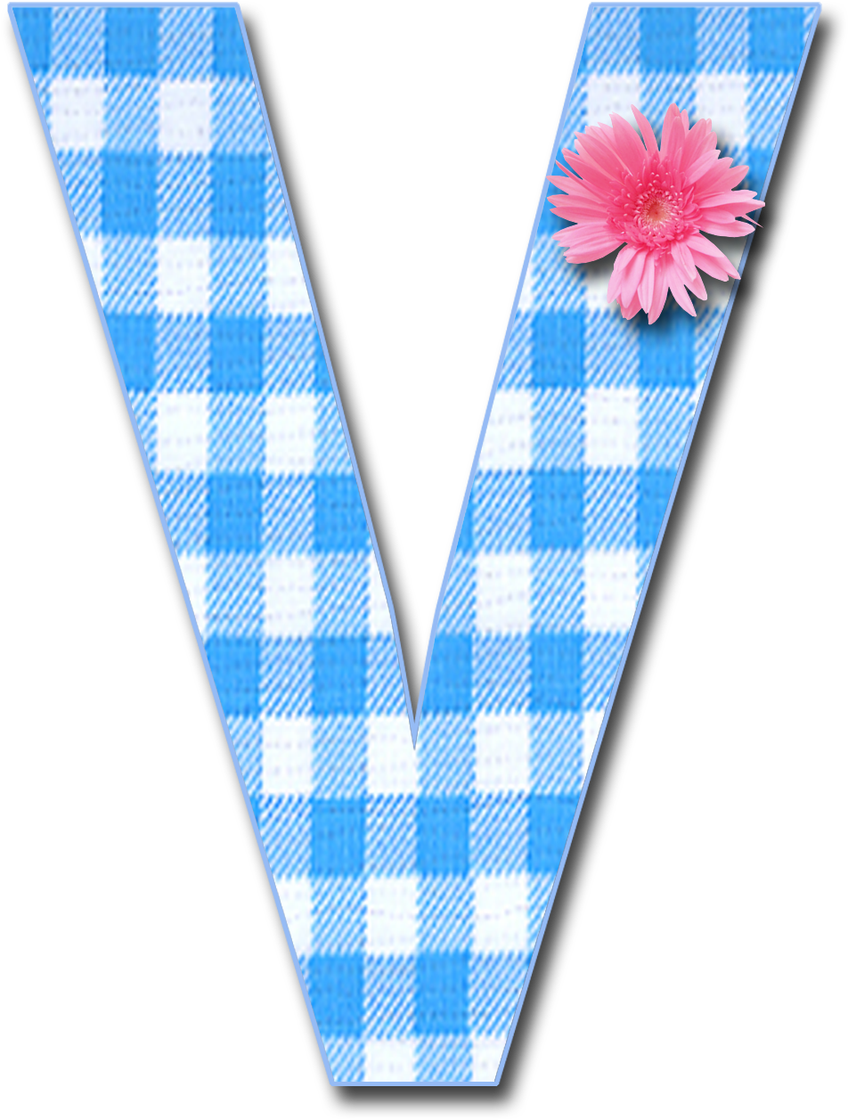 Blue Gingham V Png 1,200×1,321 Pixels - Alphabet (1200x1321)