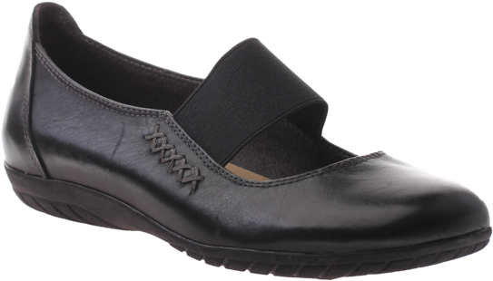 Lynn In Black Leather Comfort Flats - New Women's Nicole Lynn Mary Jane Shoes, Black Leather (600x600)