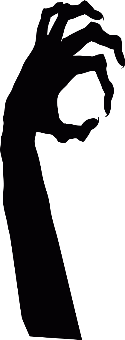 Black Ghost Claws Devil Claws - Ghost Hand Clip Art (518x1203)
