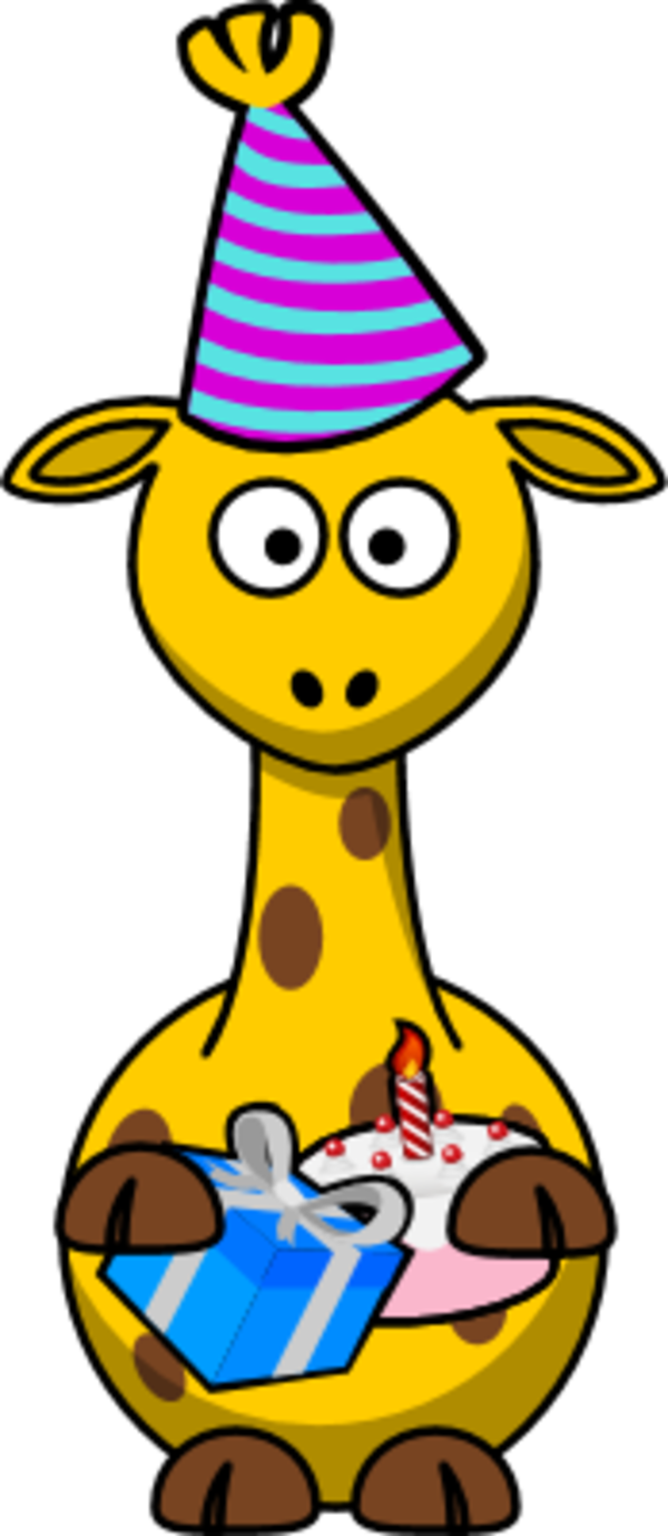 Giraffe Hat Clipart - Cartoon Giraffe (600x1379)