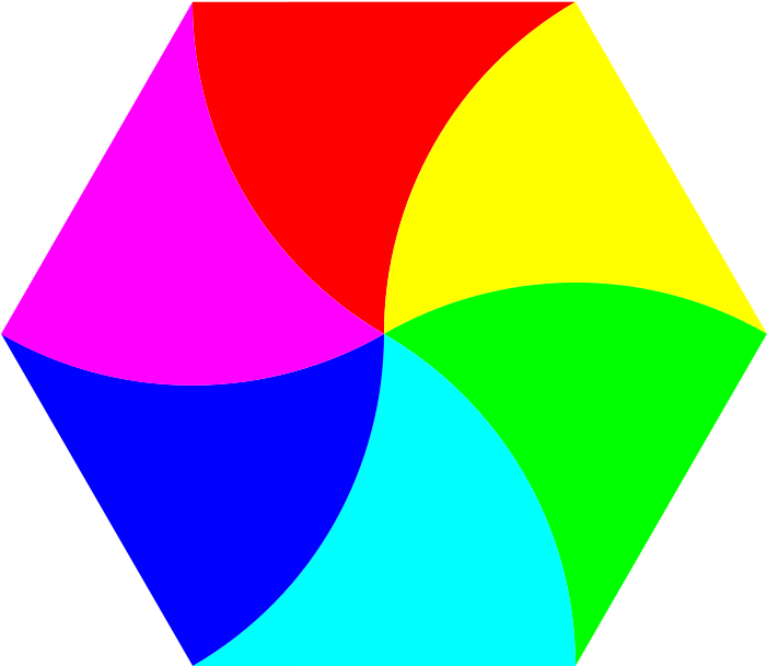 Free Swirly Hexagon 6 Color - Clip Art Of Hexagon (800x800)